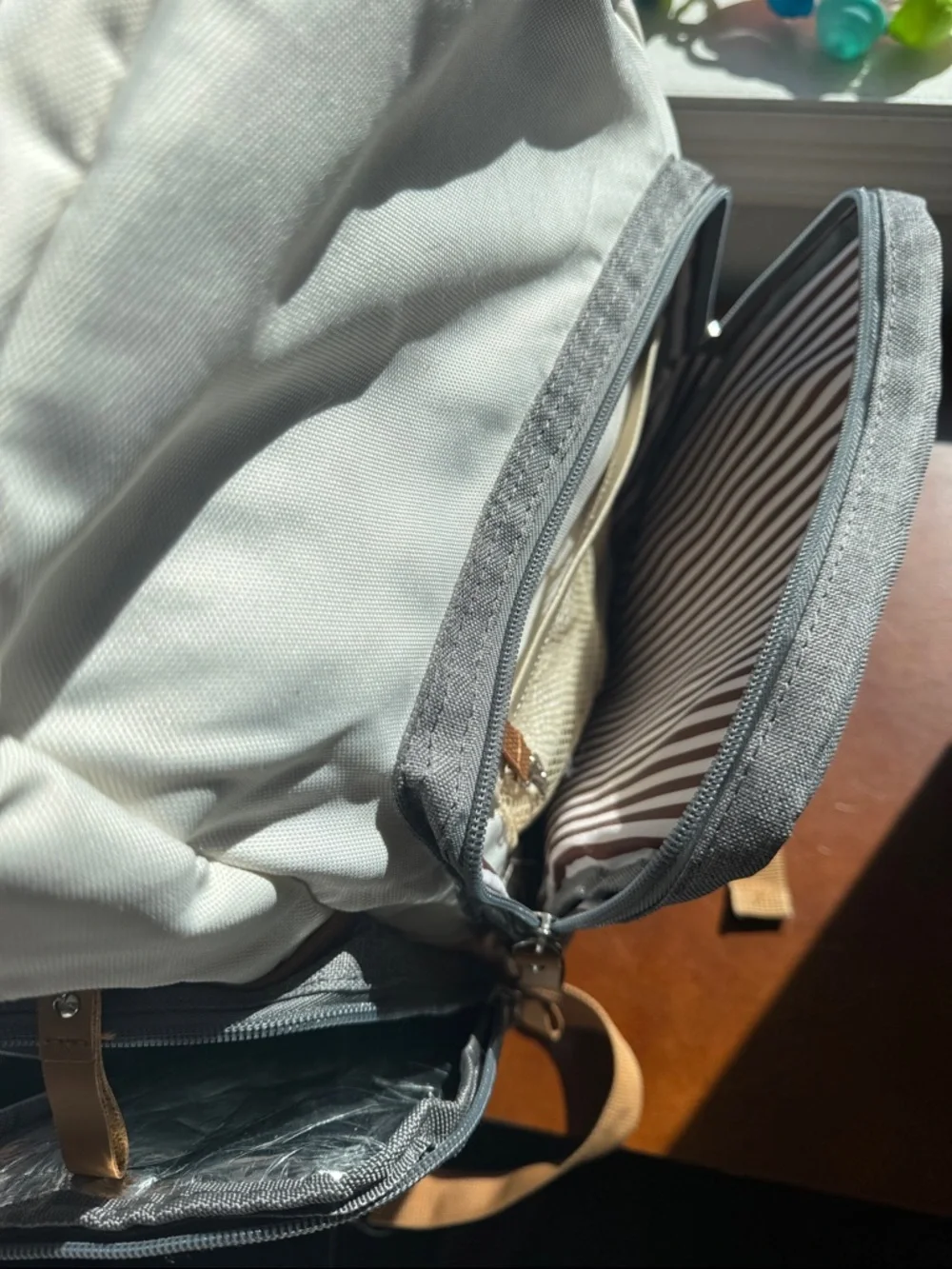 Parker Baby diaper backpack with insulated pockets and stroller straps birch bag
